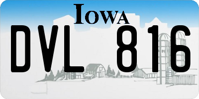 IA license plate DVL816