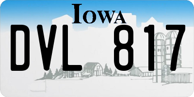IA license plate DVL817