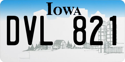 IA license plate DVL821
