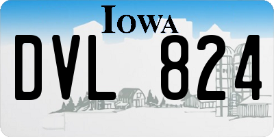 IA license plate DVL824