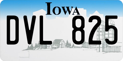 IA license plate DVL825