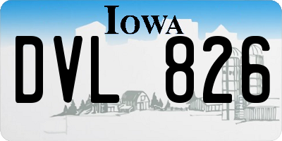 IA license plate DVL826
