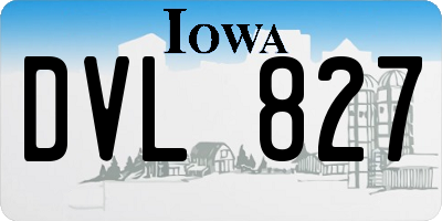 IA license plate DVL827