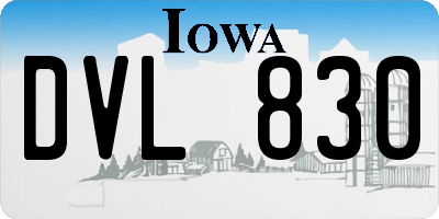 IA license plate DVL830