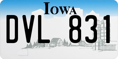 IA license plate DVL831