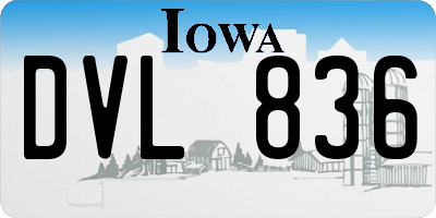 IA license plate DVL836