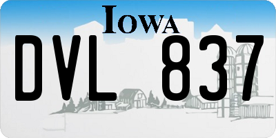 IA license plate DVL837