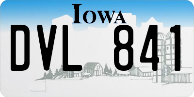 IA license plate DVL841