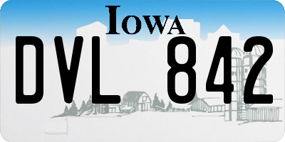 IA license plate DVL842