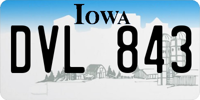 IA license plate DVL843