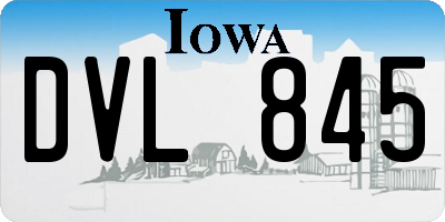 IA license plate DVL845