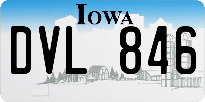 IA license plate DVL846
