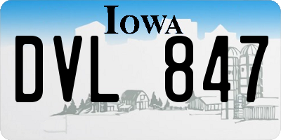 IA license plate DVL847