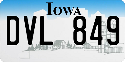 IA license plate DVL849