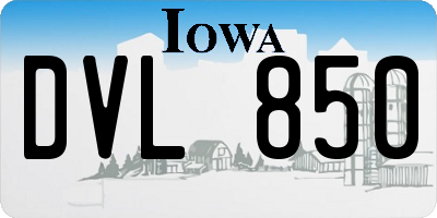 IA license plate DVL850