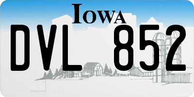 IA license plate DVL852