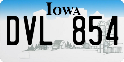 IA license plate DVL854