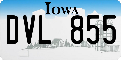 IA license plate DVL855