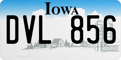 IA license plate DVL856