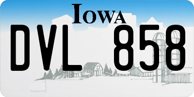 IA license plate DVL858