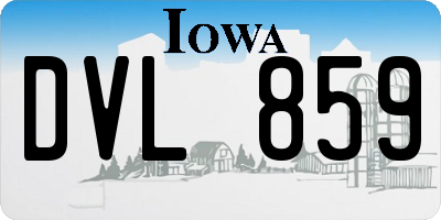 IA license plate DVL859