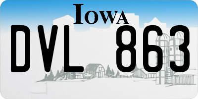 IA license plate DVL863