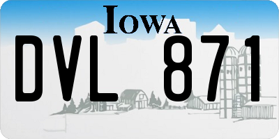IA license plate DVL871