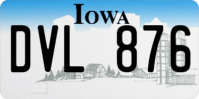 IA license plate DVL876