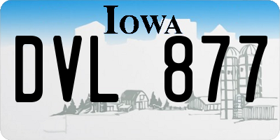 IA license plate DVL877