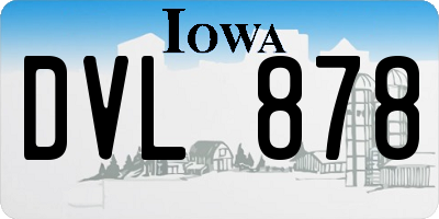 IA license plate DVL878