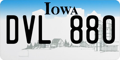 IA license plate DVL880