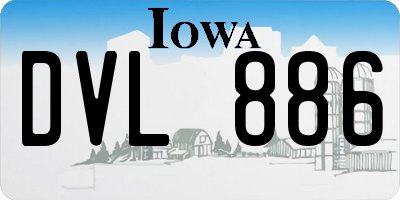 IA license plate DVL886