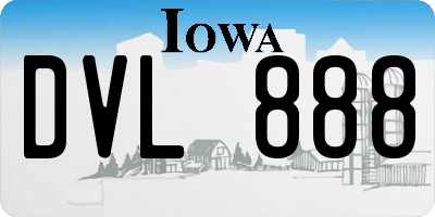 IA license plate DVL888