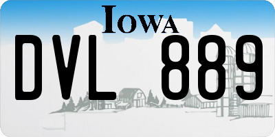 IA license plate DVL889