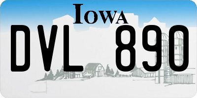 IA license plate DVL890