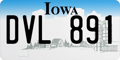 IA license plate DVL891