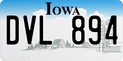 IA license plate DVL894
