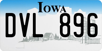 IA license plate DVL896