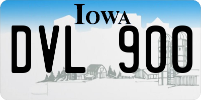 IA license plate DVL900