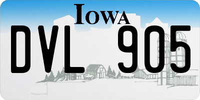 IA license plate DVL905