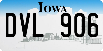 IA license plate DVL906