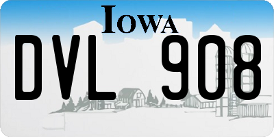 IA license plate DVL908