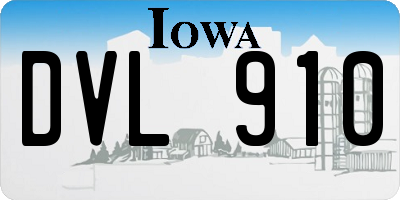 IA license plate DVL910