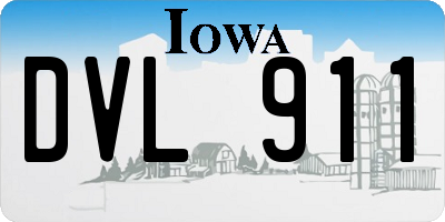 IA license plate DVL911