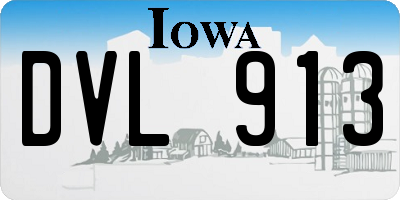 IA license plate DVL913