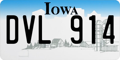 IA license plate DVL914
