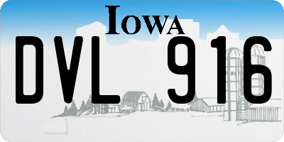 IA license plate DVL916