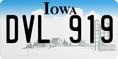 IA license plate DVL919