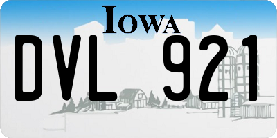 IA license plate DVL921