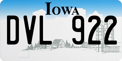 IA license plate DVL922